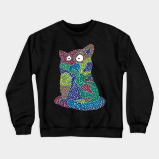 Patchwork Cat Crewneck Sweatshirt